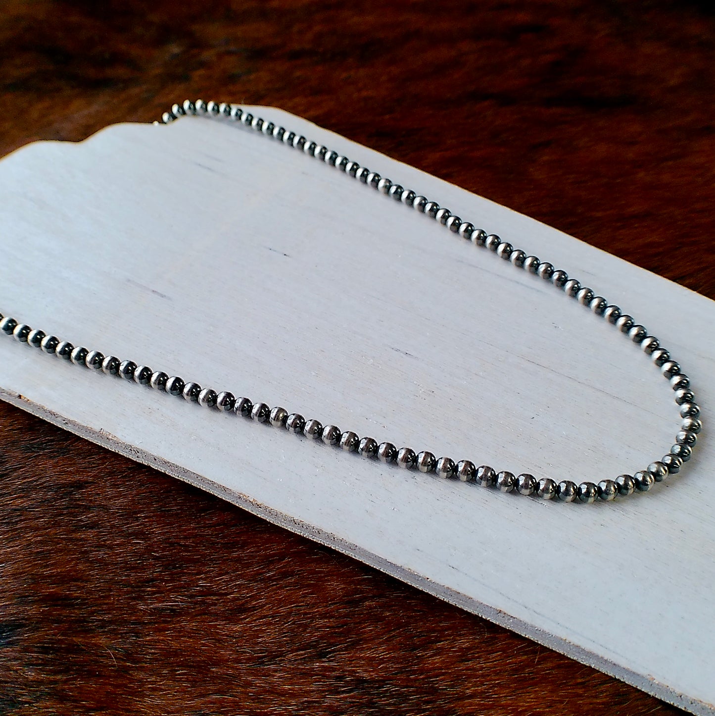 Sterling Silver Pearl Necklace - 4mm Round