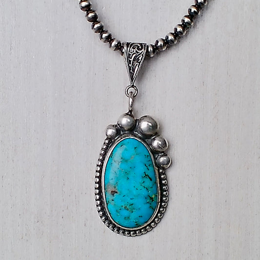 Kingman Turquoise Set — Pendant & Ring