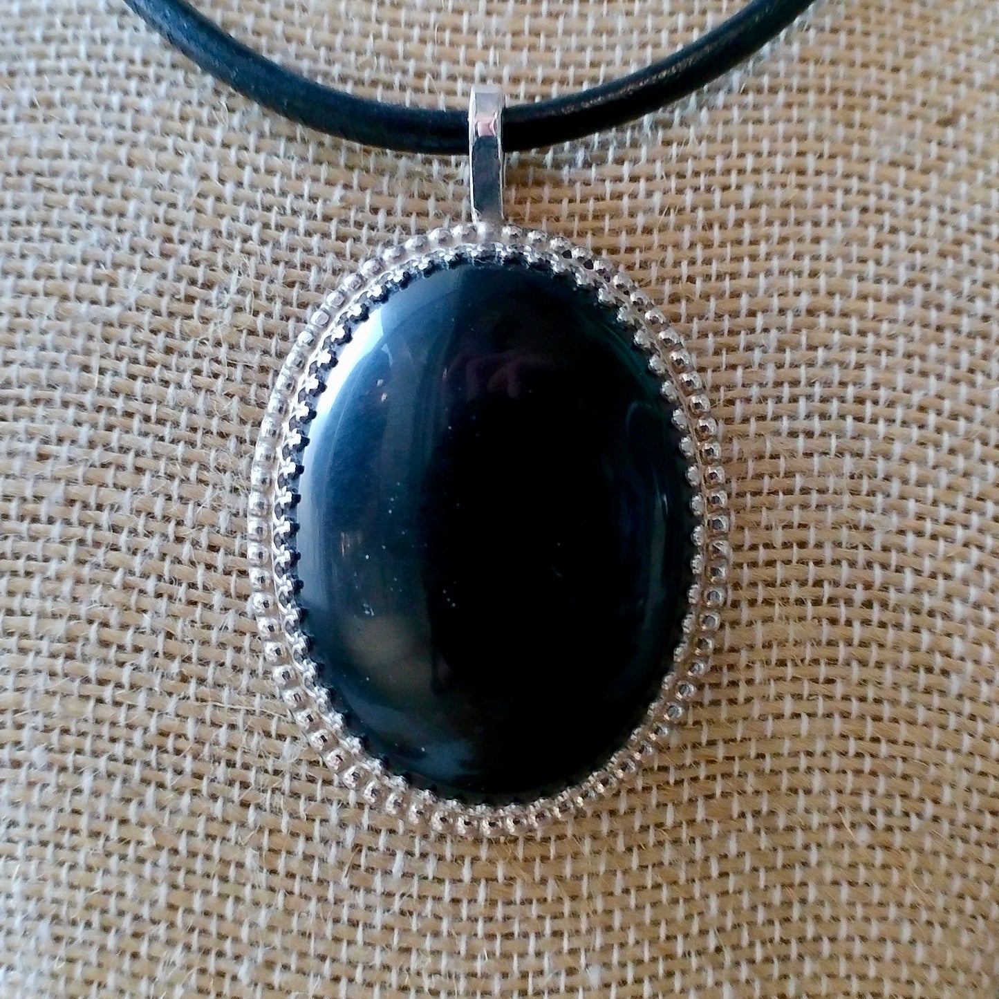 Obsidian Pendant — Engraved by Richard Brooks
