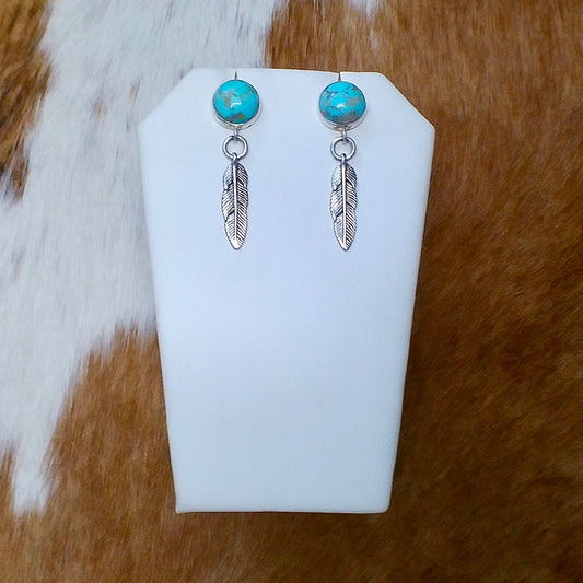 Sonoran Turquoise Feather Earrings