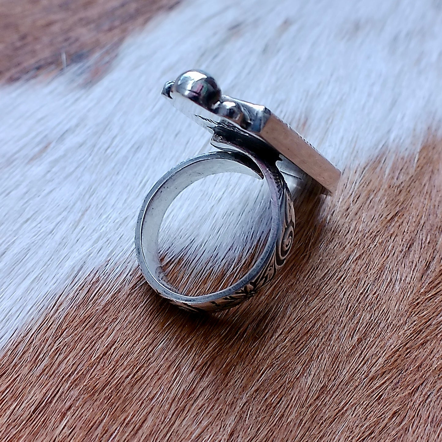 Lapis Lazuli Statement Ring — Adjustable Sterling Silver