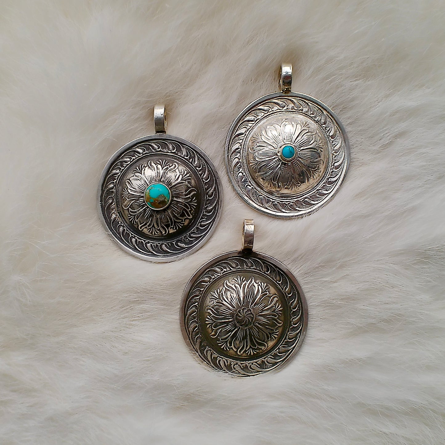 Silver Concho Pendants