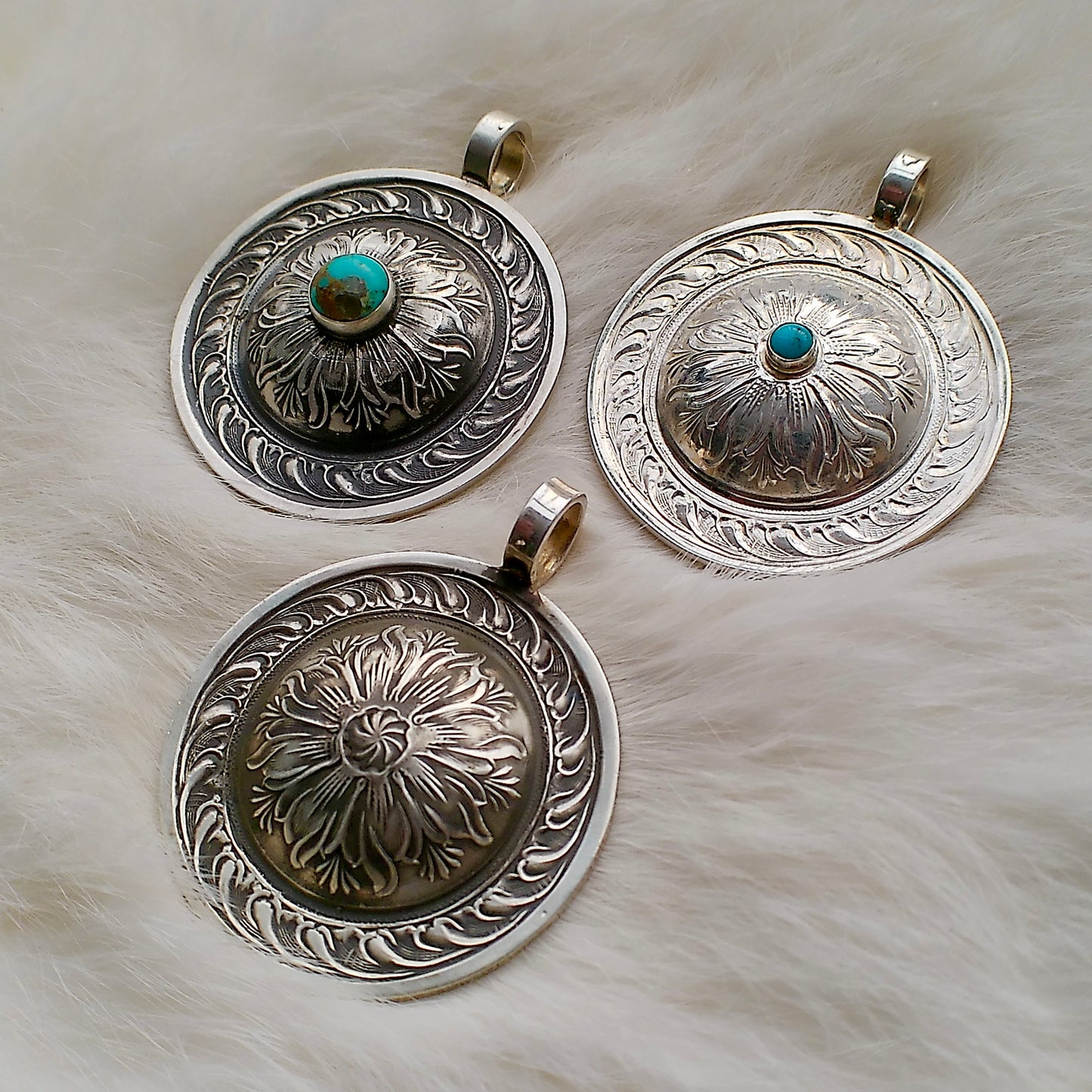 Silver Concho Pendants