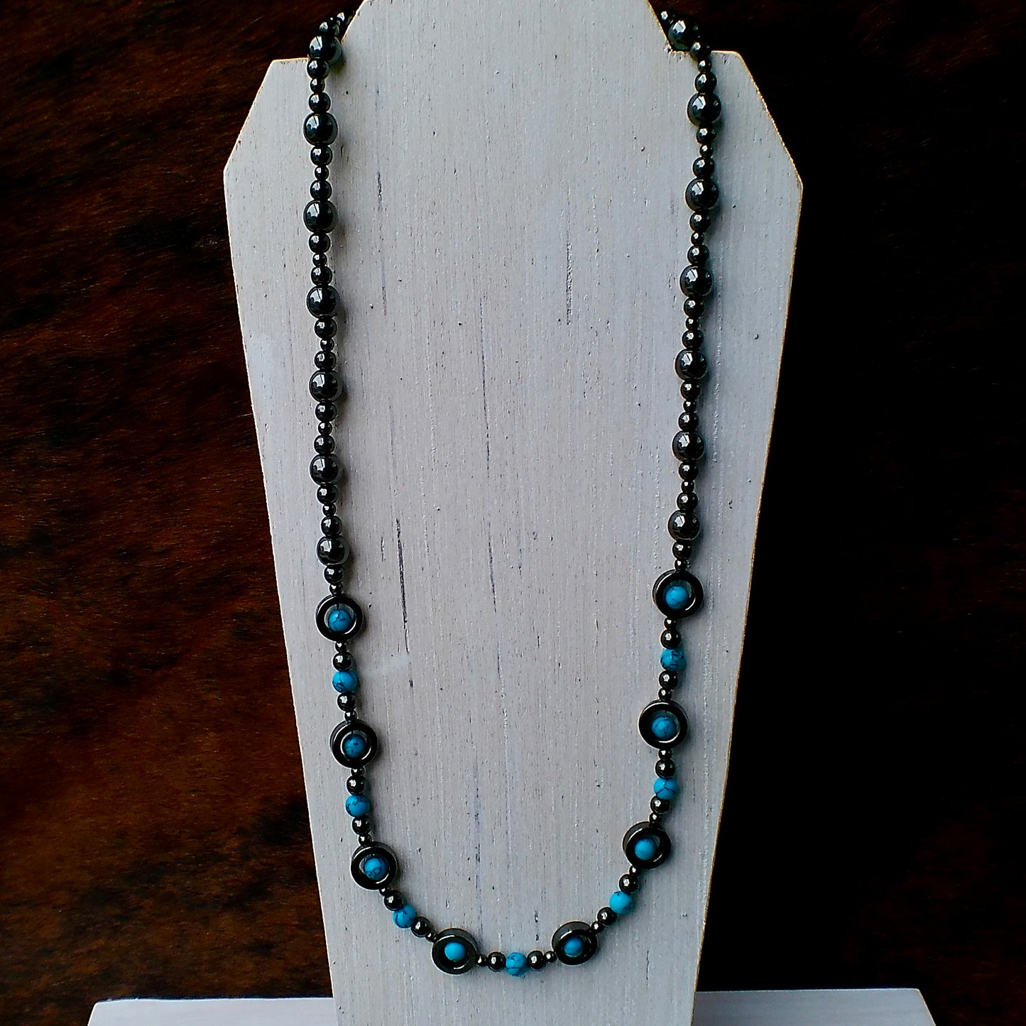 Hematite & Synthetic Turquoise Necklaces