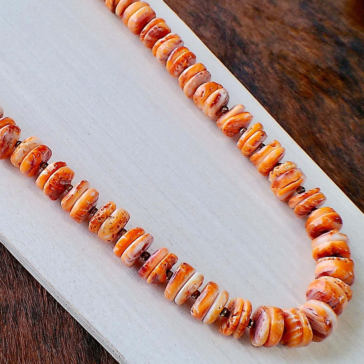 Spiny Oyster & Sterling Silver Pearl Necklace