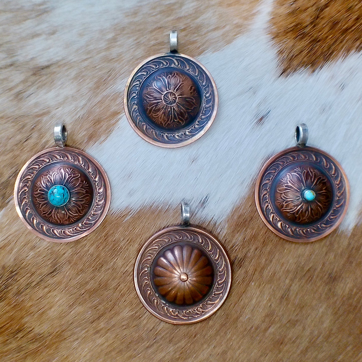 Copper Concho Pendants
