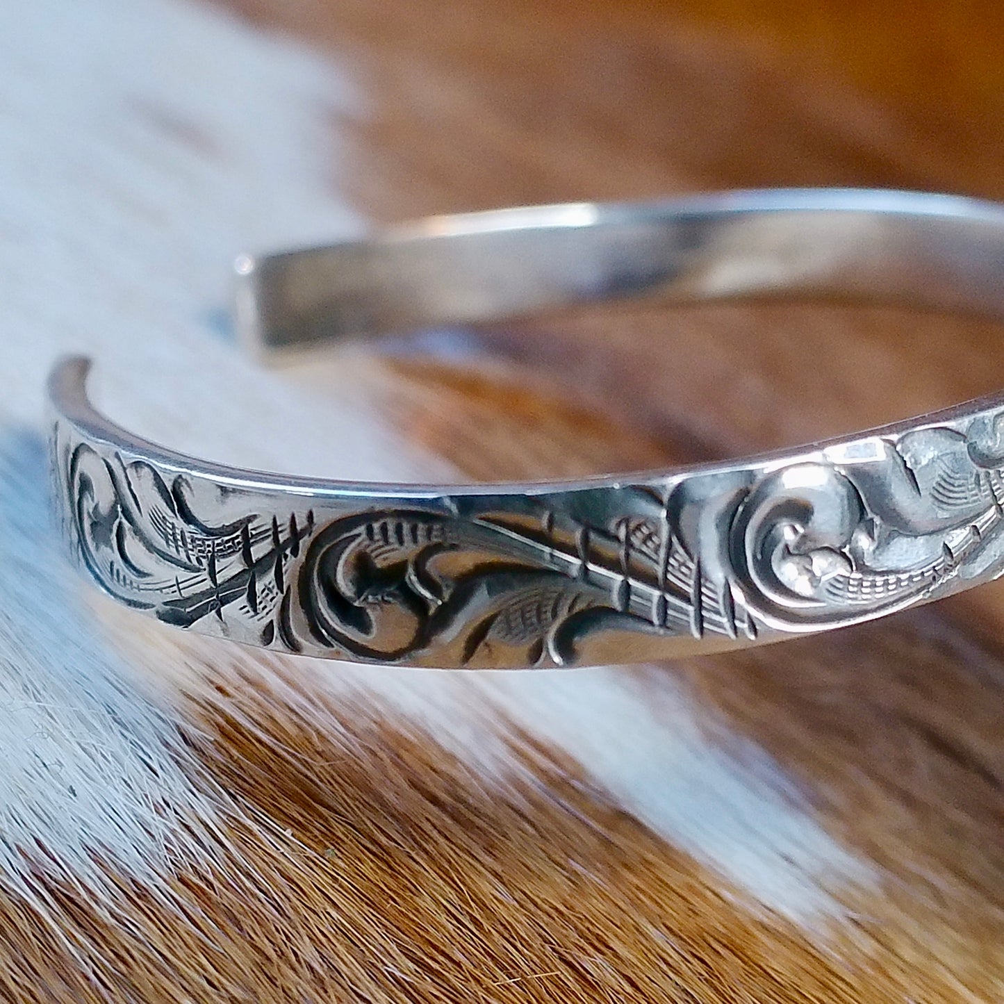 Turquoise Cuff Bracelet — Engraved by Richard Brooks