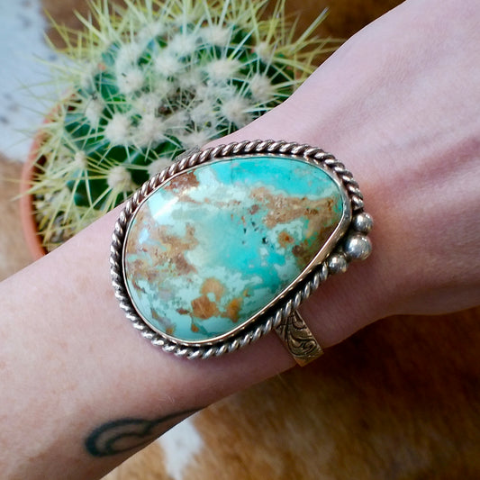 Turquoise Cuff Bracelet — Engraved by Richard Brooks