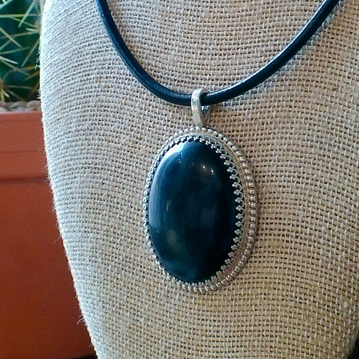 Obsidian Pendant — Engraved by Richard Brooks