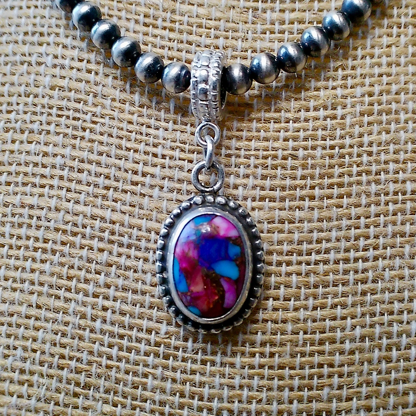 Turquoise Pink Oyster Pendant