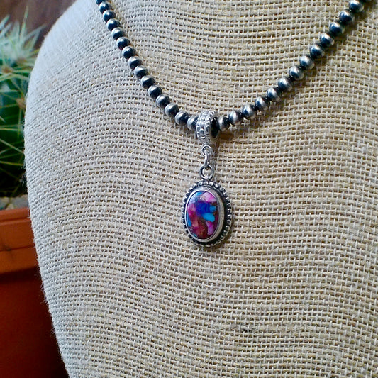 Turquoise Pink Oyster Pendant