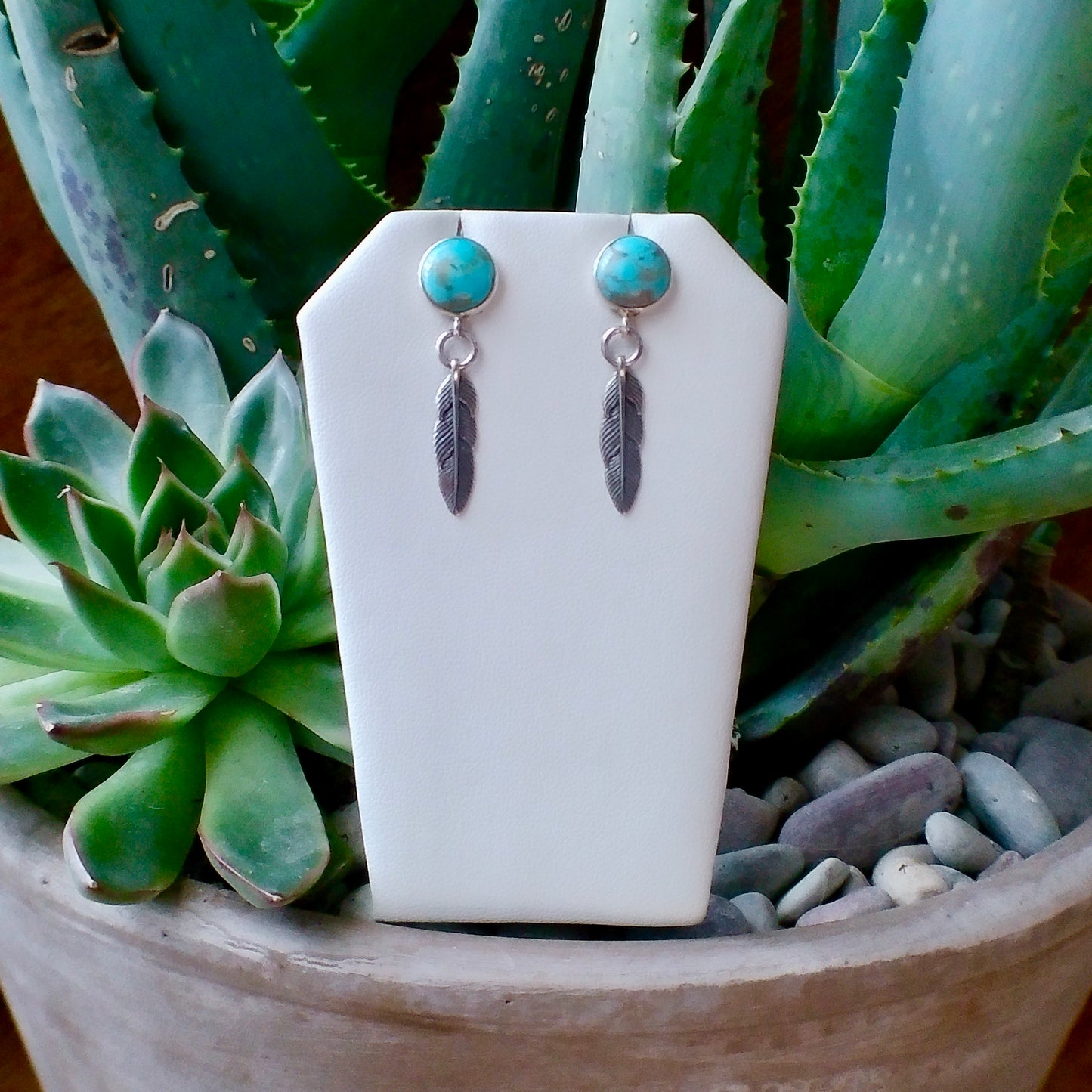 Sonoran Turquoise Feather Earrings