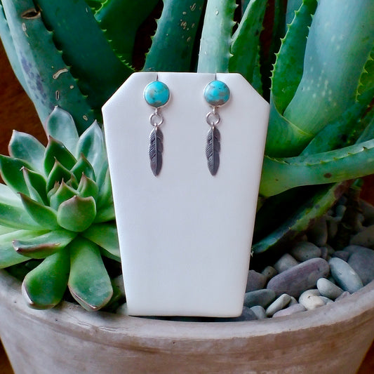 Sonoran Turquoise Feather Earrings