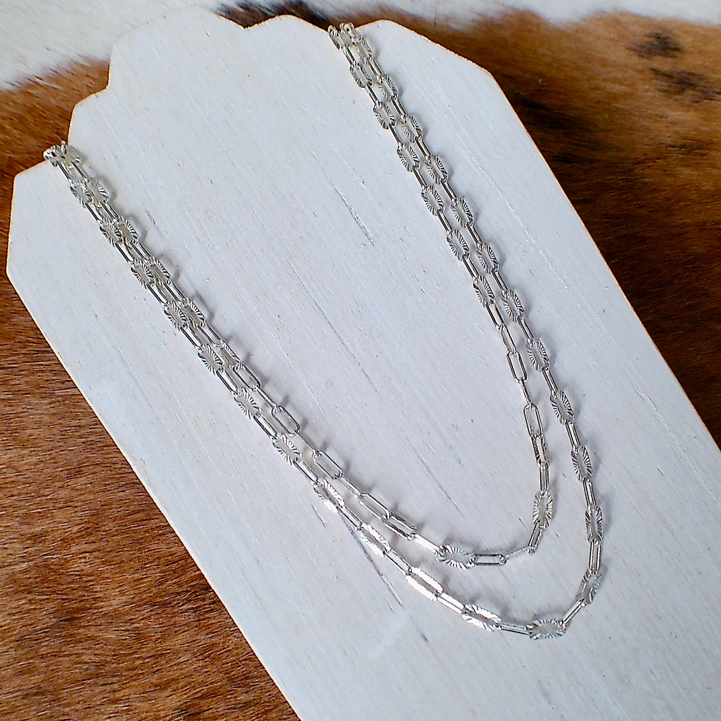 Sunburst Paperclip Finished Chain — .925 Sterling Silver