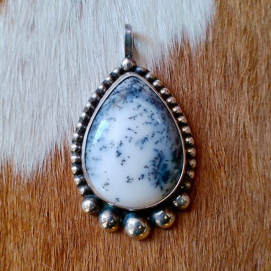 Dendritic Opal Pendant — Engraved by Richard Brooks