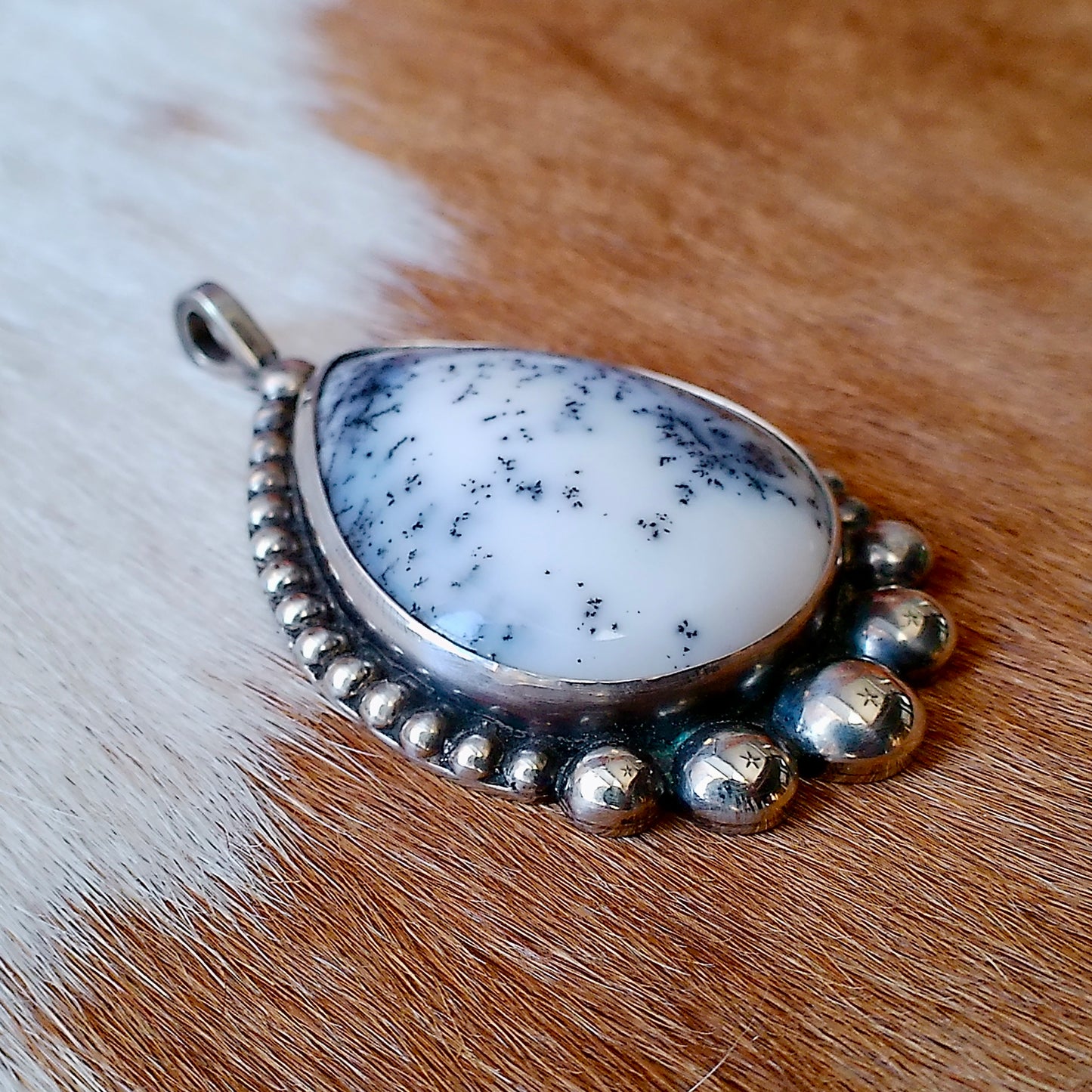 Dendritic Opal Pendant — Engraved by Richard Brooks
