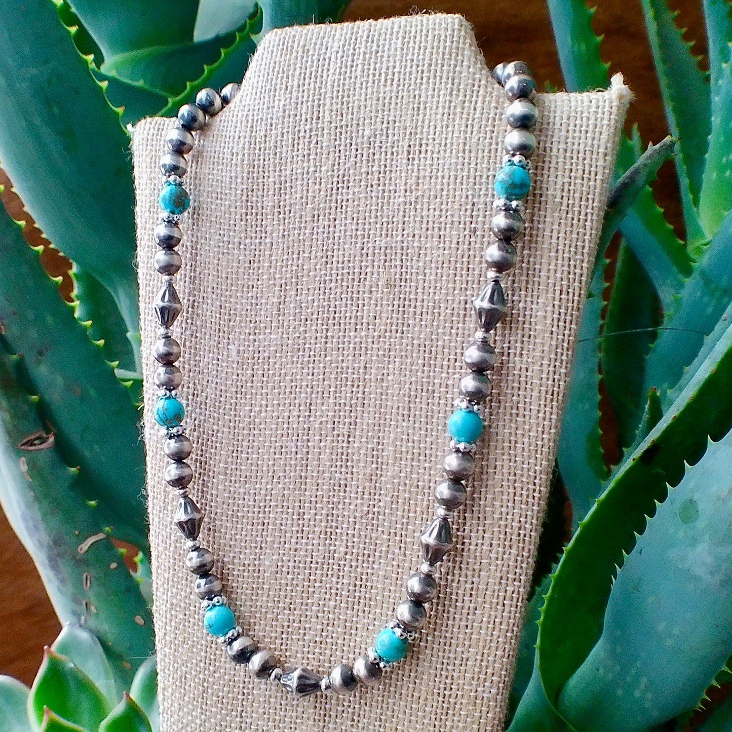 Arizona Turquoise & Sterling Silver Pearl Necklace