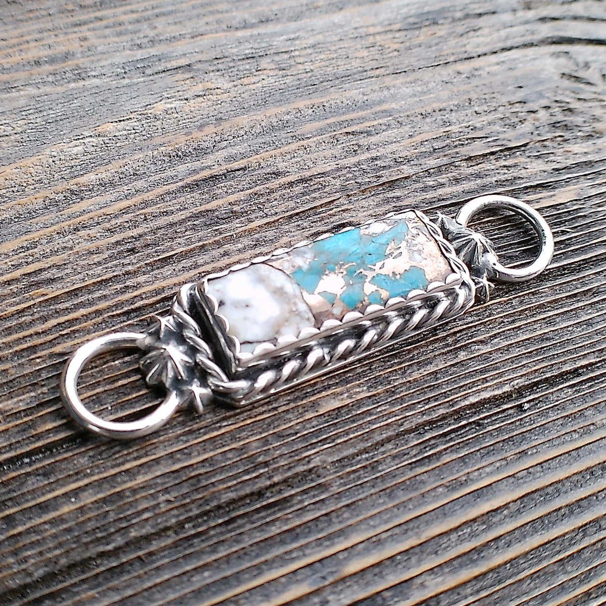 Turquoise & Sterling Silver Twilly Tie Slides