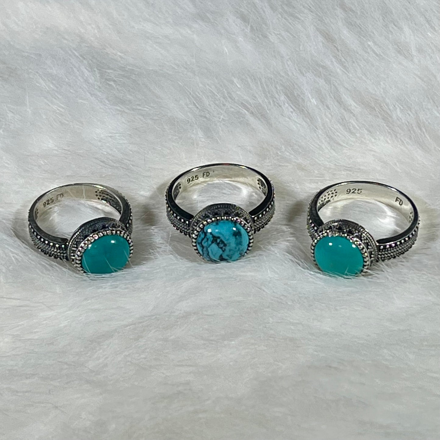 Turquoise Gallery Wire Rings